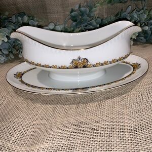 OHME Herman Gravy Boat with Attached Underplate Vintage Germany